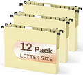Plastic Hanging File Folders Letter Size, 12 Pack Yellow File Folders Hanging by PNETTCO