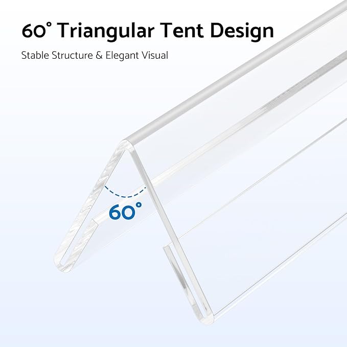 HlIMIEI Acrylic Name Plates for Desks, 10 Pack Clear Tent Name Holders 3 x 8.5 - Image 3
