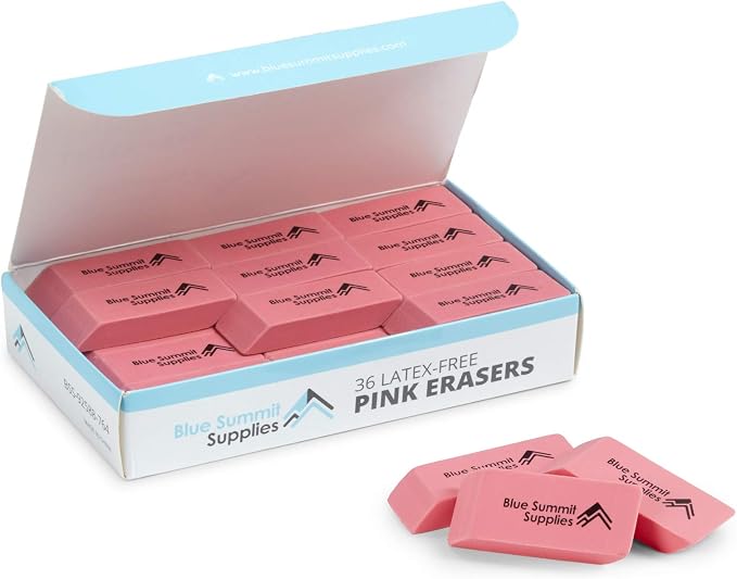 Blue Summit Supplies Pink Erasers, Bulk Erasers by BlueSummitSupplies