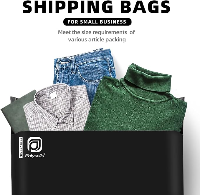 POLYSELLS 3000 pcs 12x15.5 Inches Black Poly Mailers Shipping Envelopes - Image 7