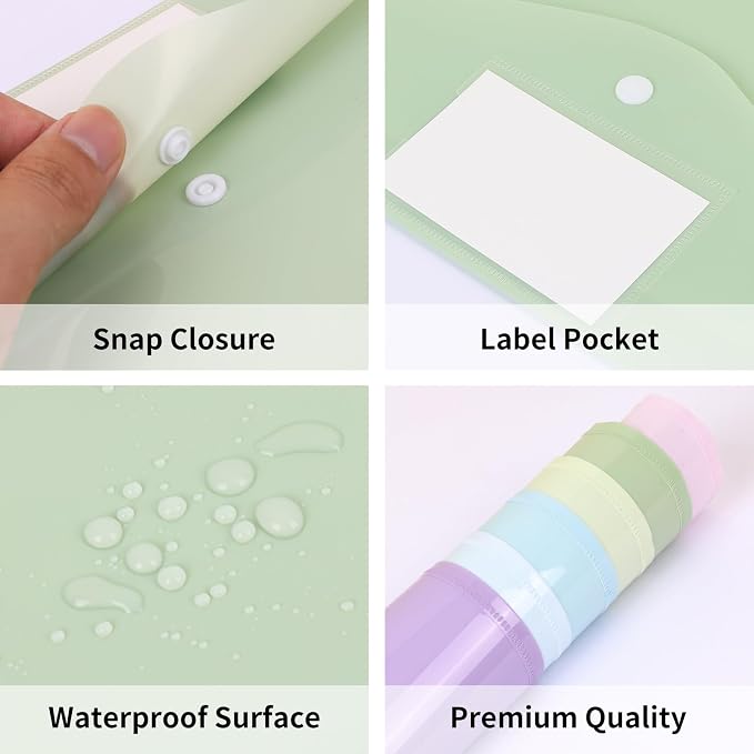 EOOUT 36 Pack Plastic Envelopes Poly Folders, Plastic File Folders - Image 4