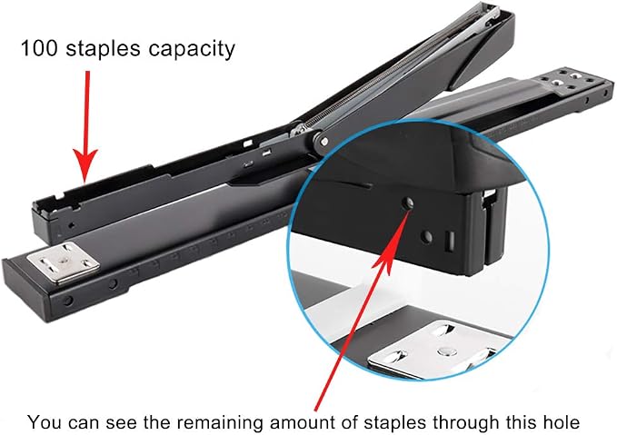 Long Reach Stapler Office Staplers Desktop Stapler, 50 Sheets Capacity Long Arm - Image 3