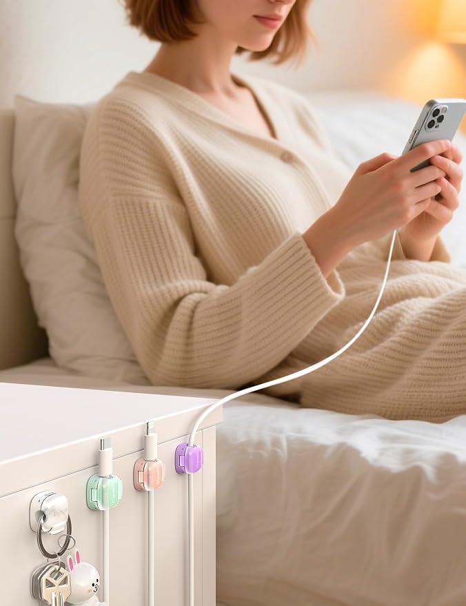 8 Pack Cable Clips, Cord Organizer Cute Spring Cord Holder - Image 6