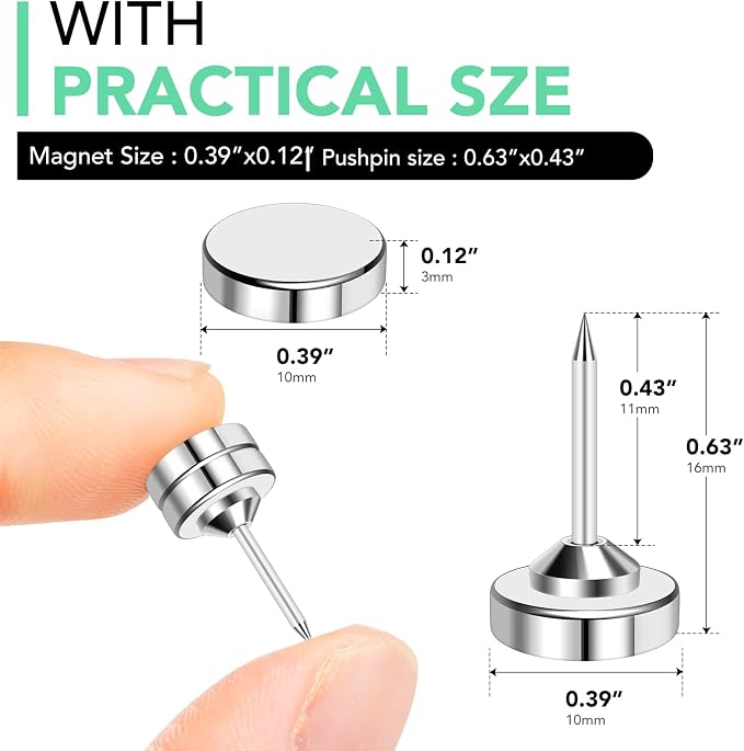 E BAVITE Magnetic Push Pins ThumbTacks, 36 Sets Magnet Pushpins - Image 2