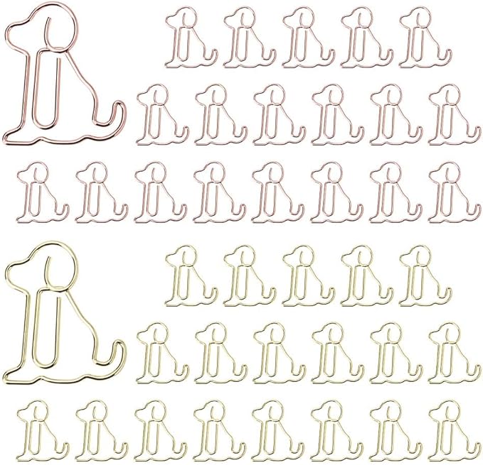 OWLFAVO 40pcs Puppy Dog Shape Paper Clips by OWLFAVO