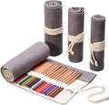 DIYOMR 12/24/36/72 Slots Pencil Wrap Pencil Rolls, Artist Colored Pencil Roll by DIYOMR