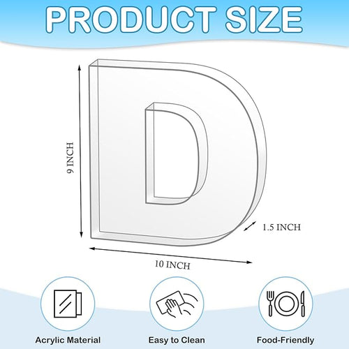 10" D Clear Acrylic Letter Charcuterie Board Box, Reusable Fillable Decorative - Image 2