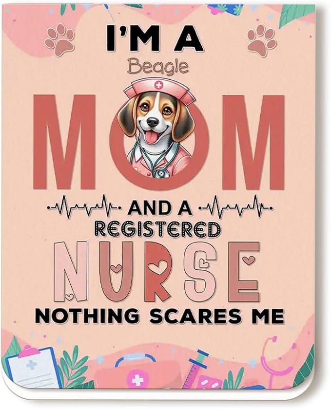 I'm a Beagle Mom and a Registered Nurse Nothing Scares Me Magnet Bookmark by Ninety3POD