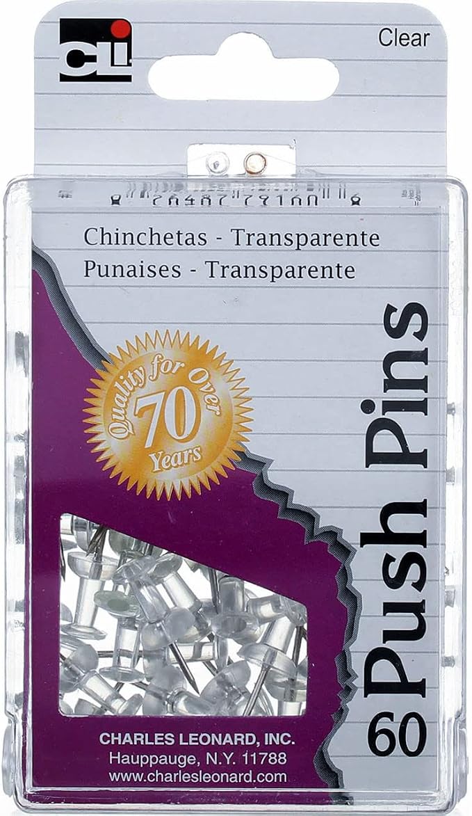 Charles Leonard Push Pins in Reusable Box by CharlesLeonard