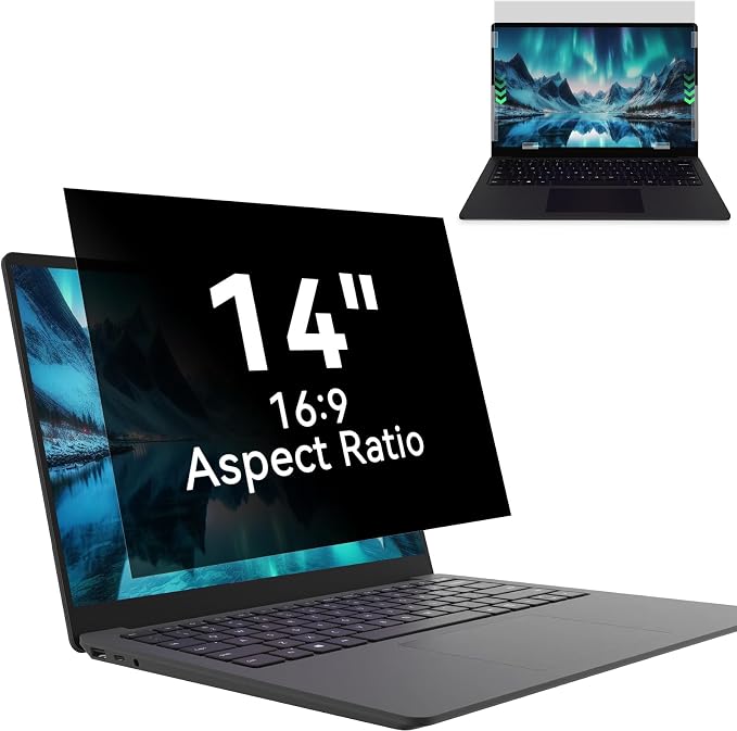 Laptop Privacy Screen 14 Inch, Laptop Screen Privacy Shield 16:9 Aspect Ratio by MaoYeye
