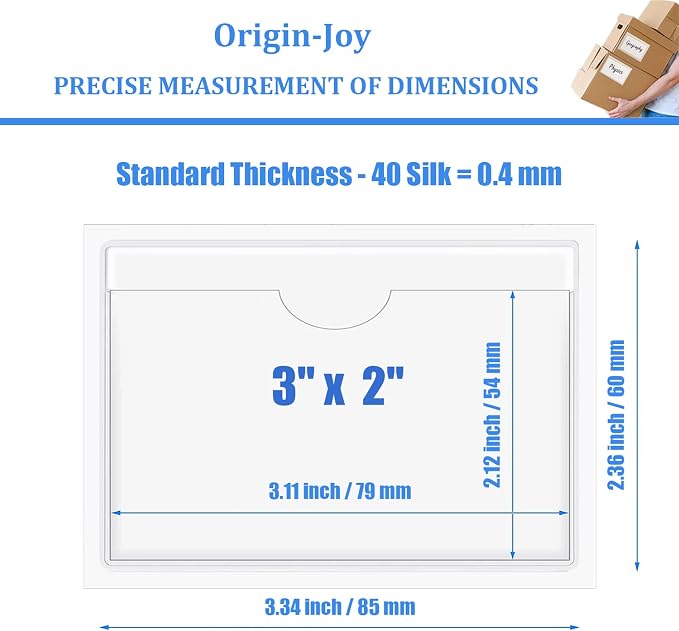 Origin-Joy 25 PCS Self-Adhesive Index Label Pockets - Image 2