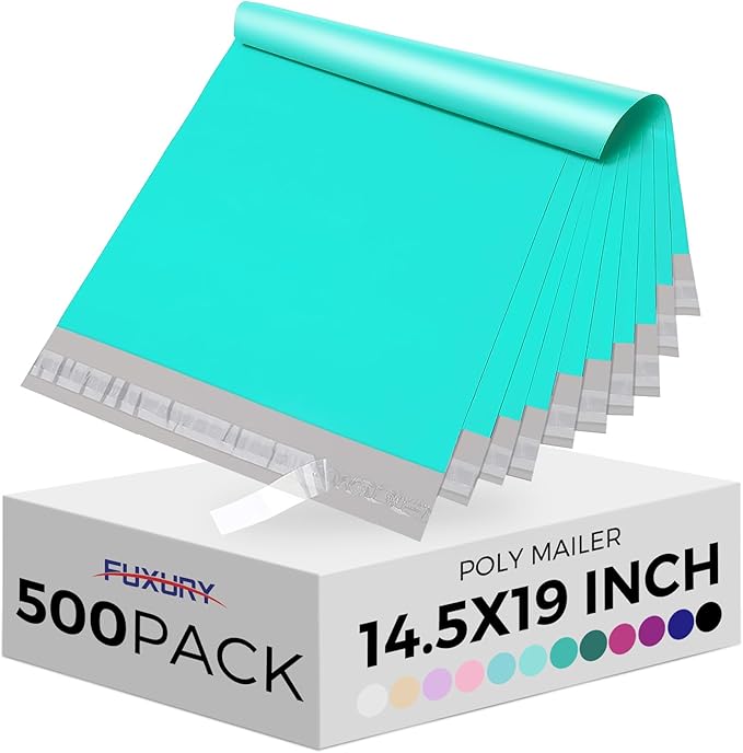 Fuxury 500 Pcs Poly Mailers 14.5x19 Inch, Bulk Shipping Bags by Fuxury
