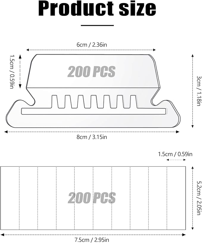 200 Pcs File Folder Tabs and 200 Pcs 2 Inch Hanging File Inserts Labels - Image 2