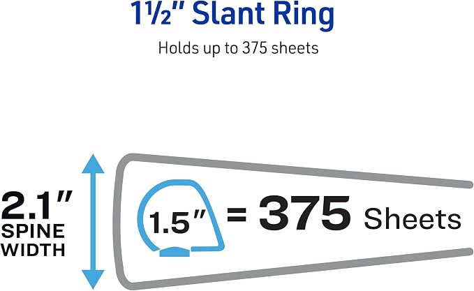 Avery Heavy-Duty View 3 Ring Binder, 1.5 Inch One Touch Slant Rings, 375-Sheet - Image 5