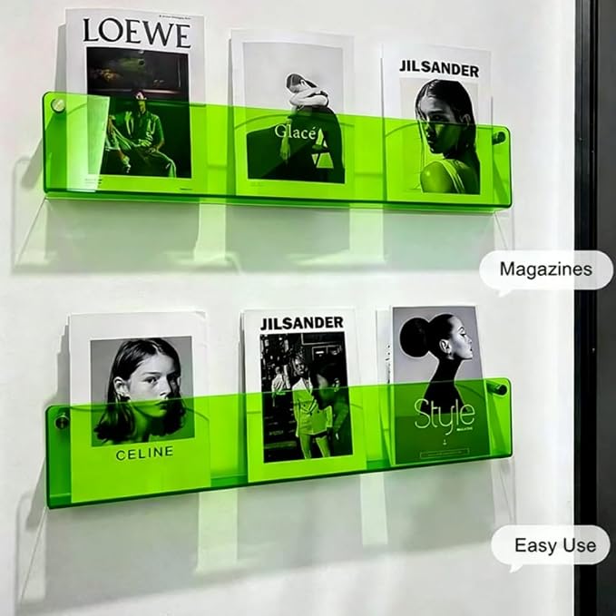 ROYALITA 2-Pack Acrylic Magazine Holder Brochure Holder, Fashion Hanging - Image 6