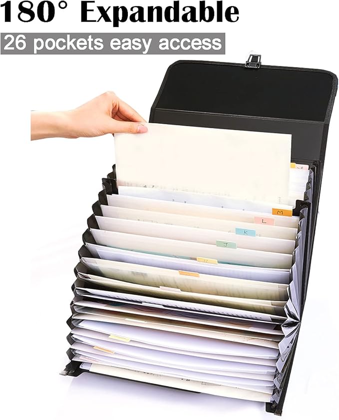 25 Pockets Letter Size/A4 Accordion File Organizer - Image 2