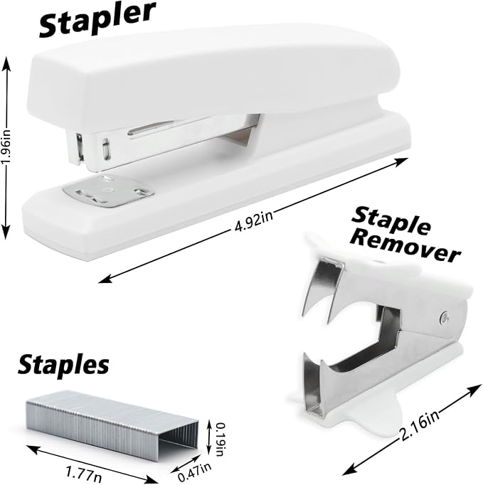 2 Pack White Office Stapler, 25-Sheet Capacity - Image 2