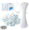 200pcs 3/4" Back-Glue Self Adhesive White Strong Cable Zip Tie Mounts by XHF