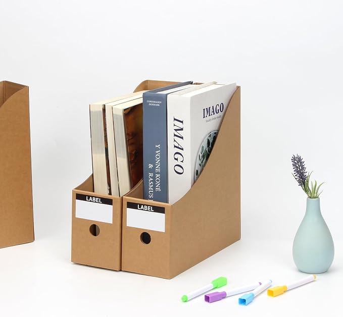 36 Pcs Cardboard Magazine File Holders, Bulk Kraft Paper Magazine Book Bin Box - Image 6