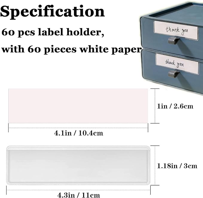Label Holders Adhesive Shelf Tag Clear Shelf Tag Index Card Pockets Plastic - Image 3