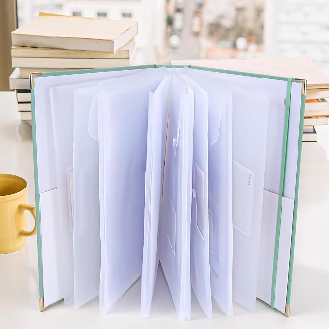XKDOUS Document Organizer with Gold-Foiled Hardcover, 9 Pockets & Labels 3 Ring - Image 7