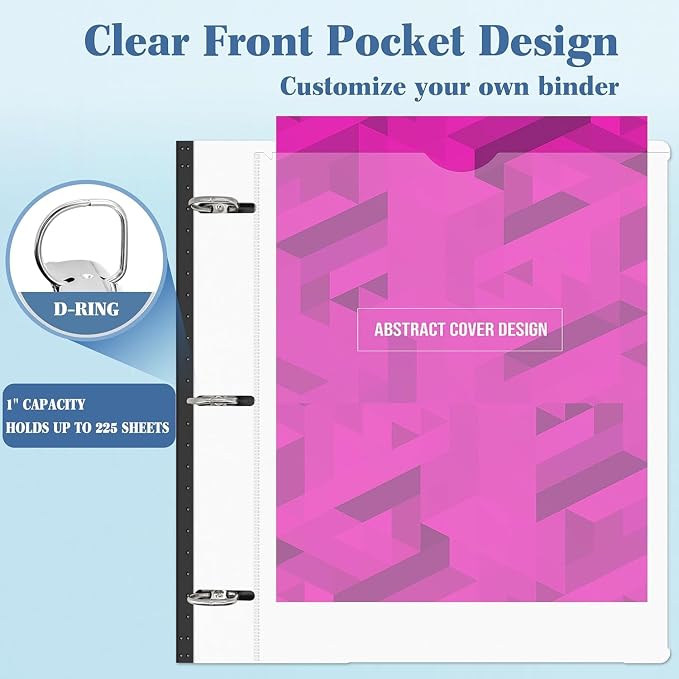 INFUN 1 Inch 3-Ring Telescoping Project Organizer Binder, 13 Pocket, - Image 4