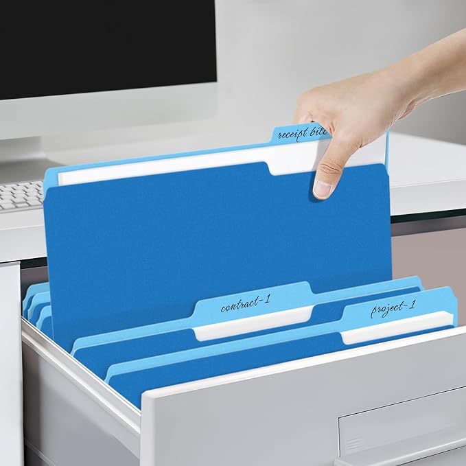 SUNEE File Folders, 120 Pack Manilla Folders 8.5 x 11, Colored File Folders - Image 6