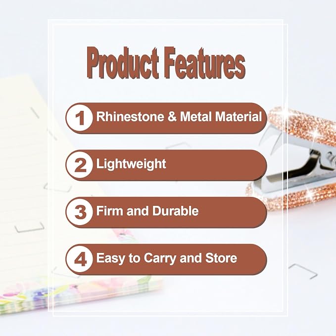 Multibey Rhinestone Staple Remover, Handmade Bling Crystal Cute Staple Remover - Image 6