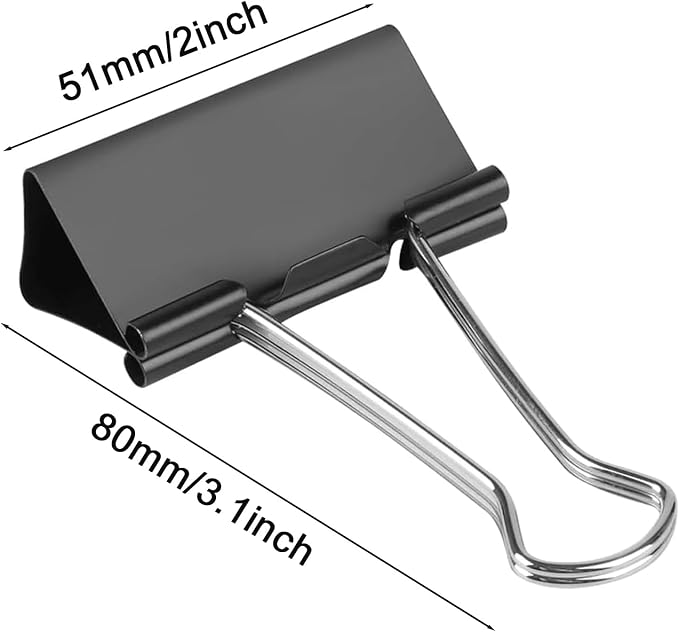 12 Pack Extra Large Binder Clips 2 inch Big Paper Clips - Image 2