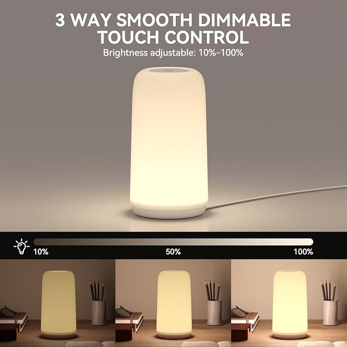 Touch Bedside Table LED Lamp, Birthday Gifts - Image 4