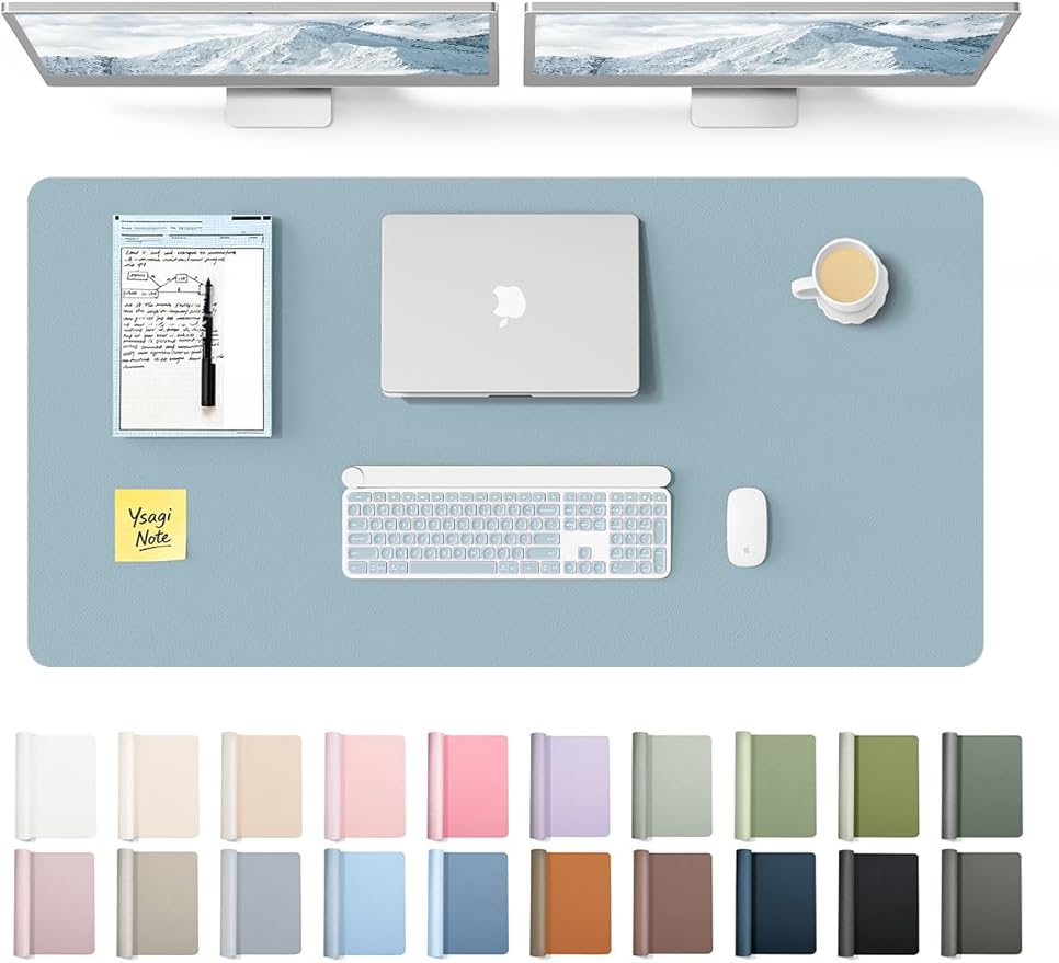 YSAGi Leather Desk Protector, Office Mat, Large Mouse Mat, Non-Slip PU Leather by YSAGi