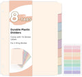 SKYDUE Plastic 8-Tab Dividers fit Letter Size, Pastel Color | 1 Set, Big Tab by SKYDUE