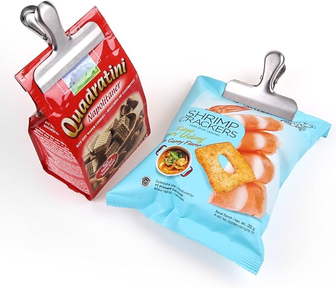 MORSLER Chip Clips & Stainless Steel Heavy-Duty Food Bag Clips 8 Packs - Image 3
