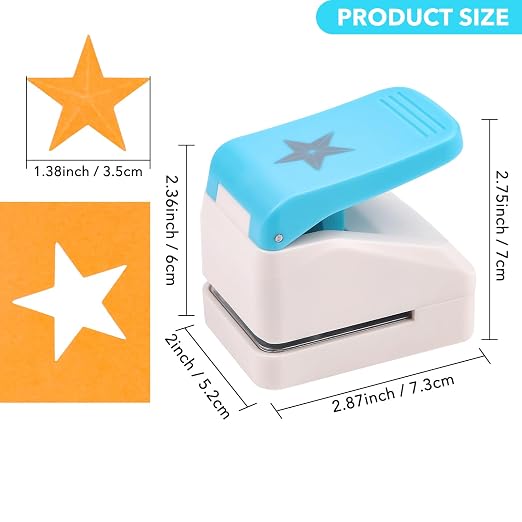 Star Punch | 1.4 inch Star Hole Punch | Portable Lever Action Craft Punches | - Image 2