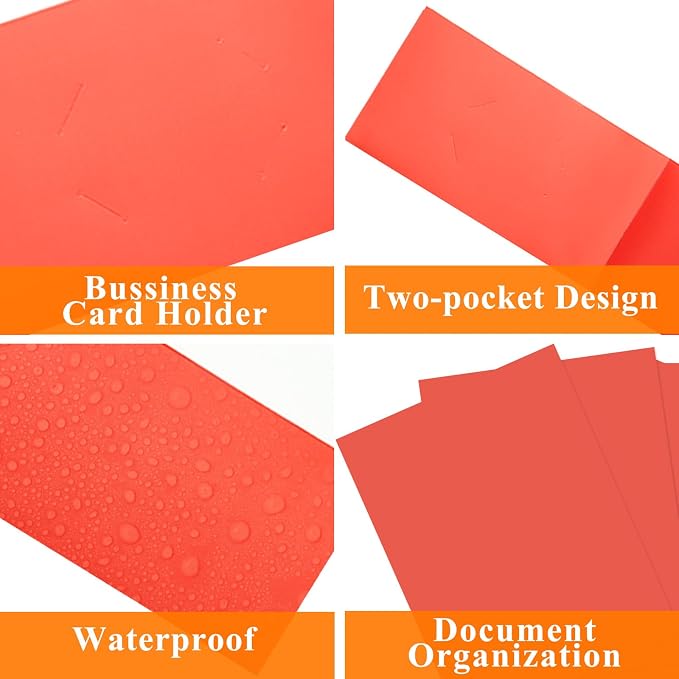 pmybupo 50pcs Red Folders with Two-Pockets Fit Letter Size Paper, Paper File - Image 3