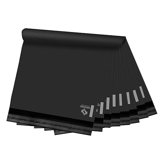 KKBESTPACK BLACK 14.5x19 50 PCS Large Poly Mailers Shipping Bags by KKBESTPACK