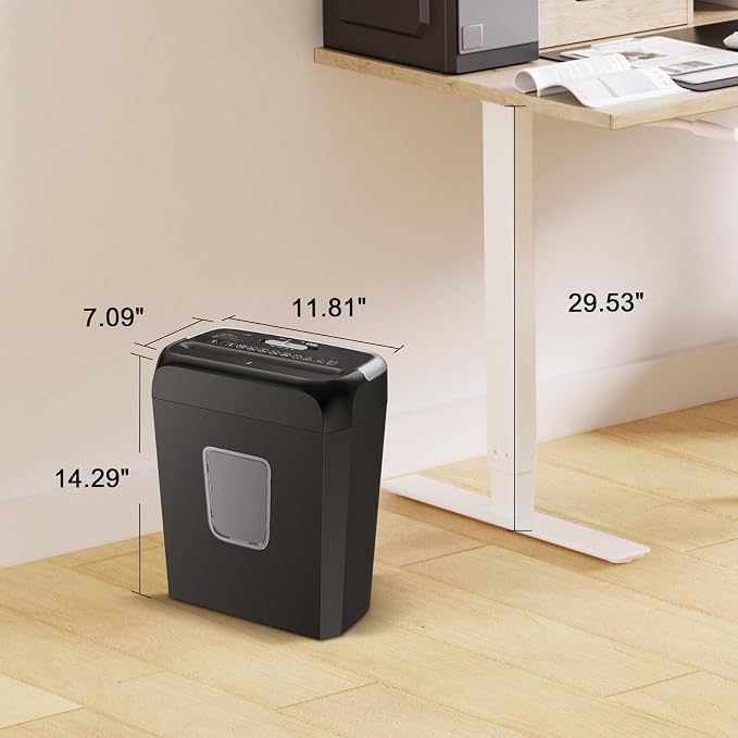 Bonsaii Paper Shredder for Home Use, 3.4 Gal Wastebasket, 6 Sheet Crosscut - Image 5