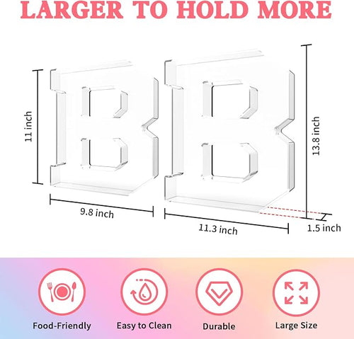 13.8" Acrylic Letter Charcuterie Tray, Charcuterie Letters Fillable Box - Image 2