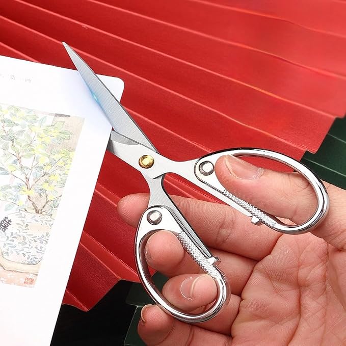 4.5" All Stainless Steel Office Scissors, Ultra Sharp Blade Shears, Sturdy - Image 4