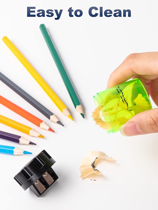 JARLINK 8 Pack Manual Pencil Sharpeners, Dual Holes Colorful Sharpener - Image 4