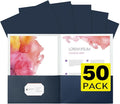 pmybupo Two Pocket Folders, 50 Pack Blue File Folders by pmybupo