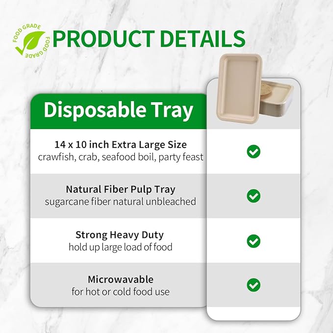bloomoon 50 Pack 14 Inch Disposable Food Trays - Image 4