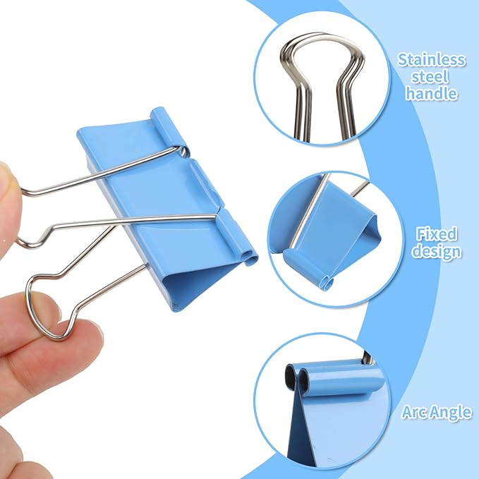 Joyberg 125Pcs Binder Clips Colored, Binder Clips Assorted Sizes, 6 Sizes - Image 3