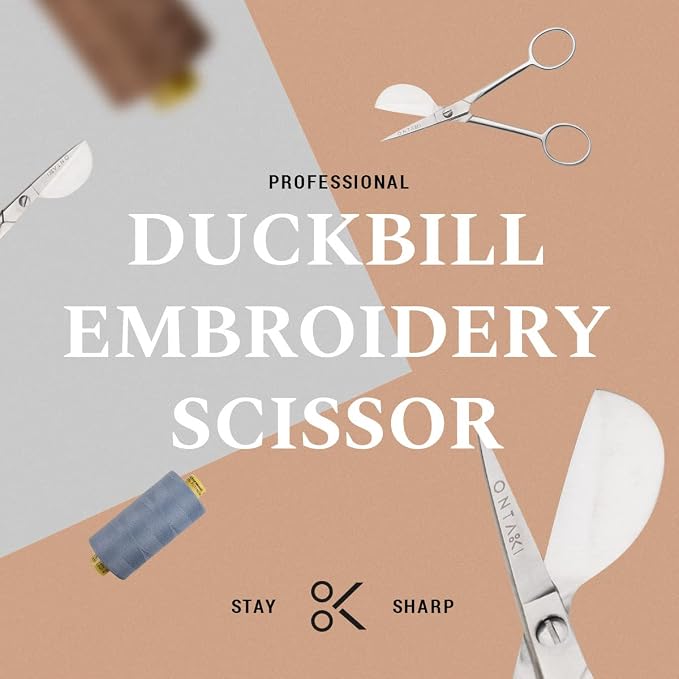 Ontaki Dual Bent Machine Embroidery Scissors - Image 2