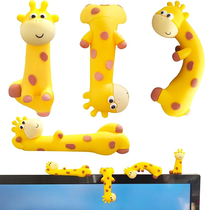 4 PCS Resin Giraffe Figurine Computer Monitor Decor, Cute Mini Goose Statues by Unknown