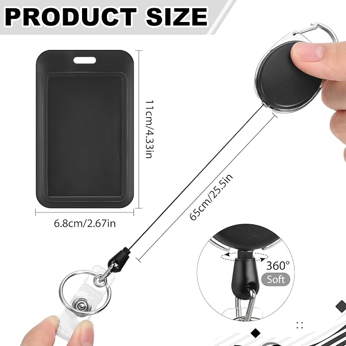 2 Pack Badge Holder Retractable Clip Heavy Duty Reels - Image 3