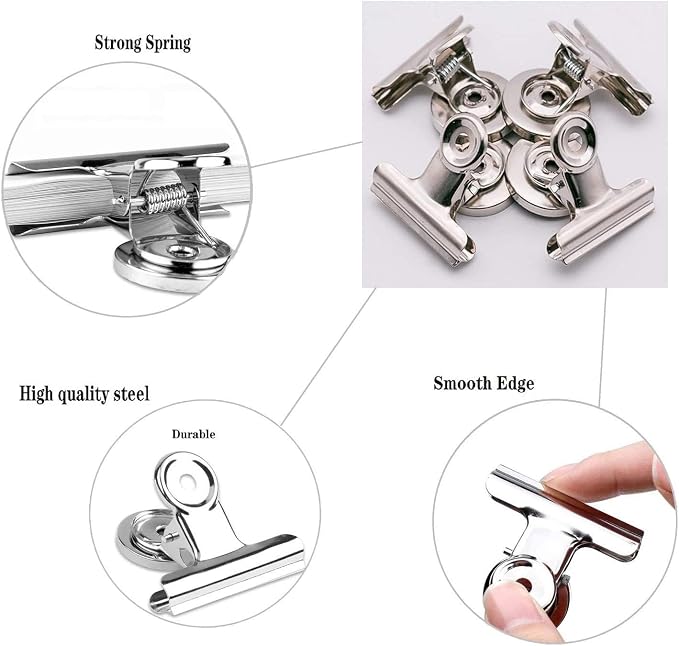 Strong Magnetic Clips, 12 Pack, 2 Inch, 50 mm, Refrigerator Magnet Clips - Image 3