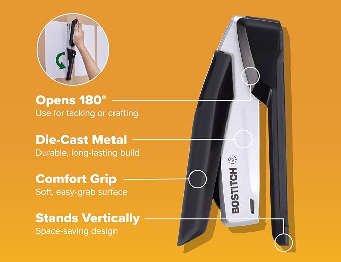 Bostitch Office InPower Desktop Eco-Friendly Stapler, One-Finger Technology - Image 6
