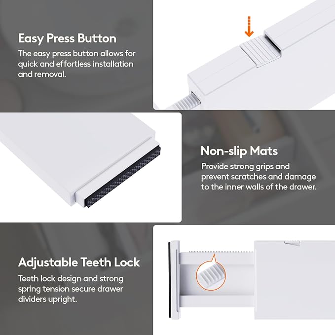 Lifewit 4 Pack Upgrade Drawer Dividers - Image 7