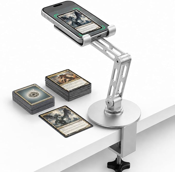 HUASAI Carbon Steel TCG Card Scanner Stand, Heavy-Duty C-Clamp Phone Holder by HUASAIDIRECT